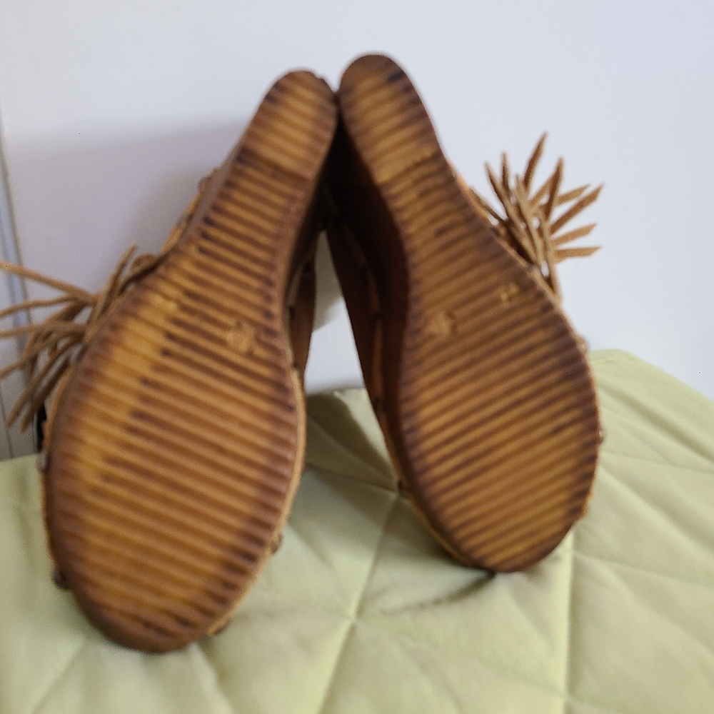Sbicca Vintage Collection Wedge Fringed Mules Clogs - Picture 9 of 10